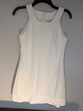 As U Wish Sun Mini Dress- White Dotted Swiss Fabric Full Lined Size 3